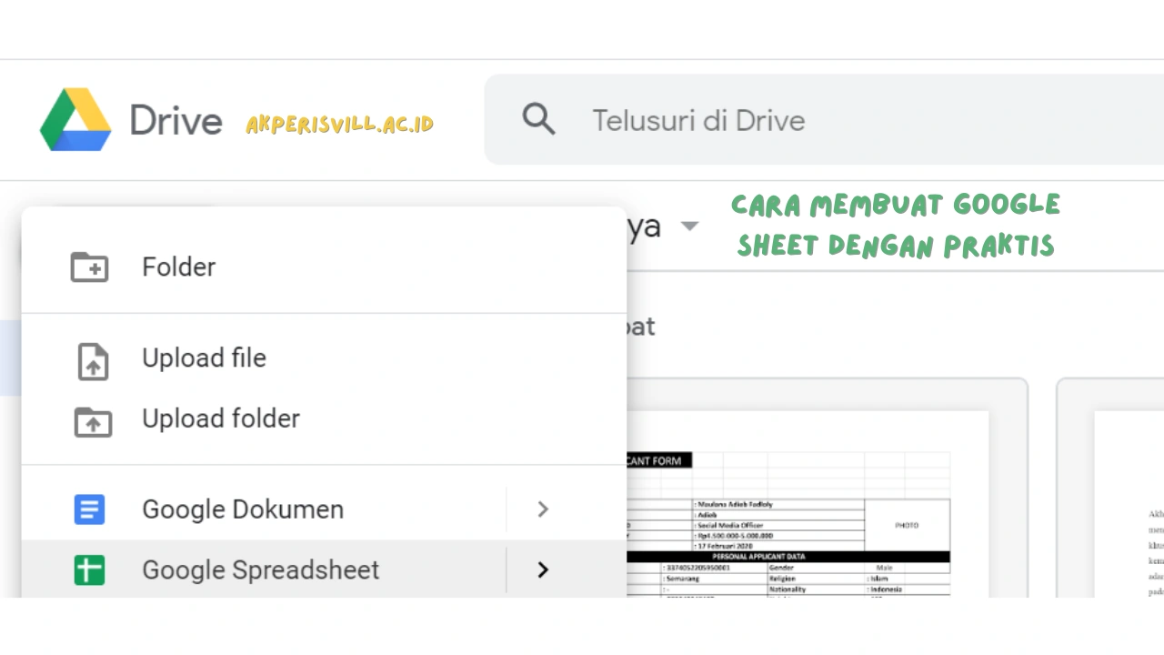 Cara Membuat Google Sheet dengan Praktis